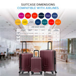 Set Of 3 Hard Shell Suitcases Overhead Carry On Cabin Bag & Check In 20kg+ Medium And Large Bag. | Set of 3 | Burgundy