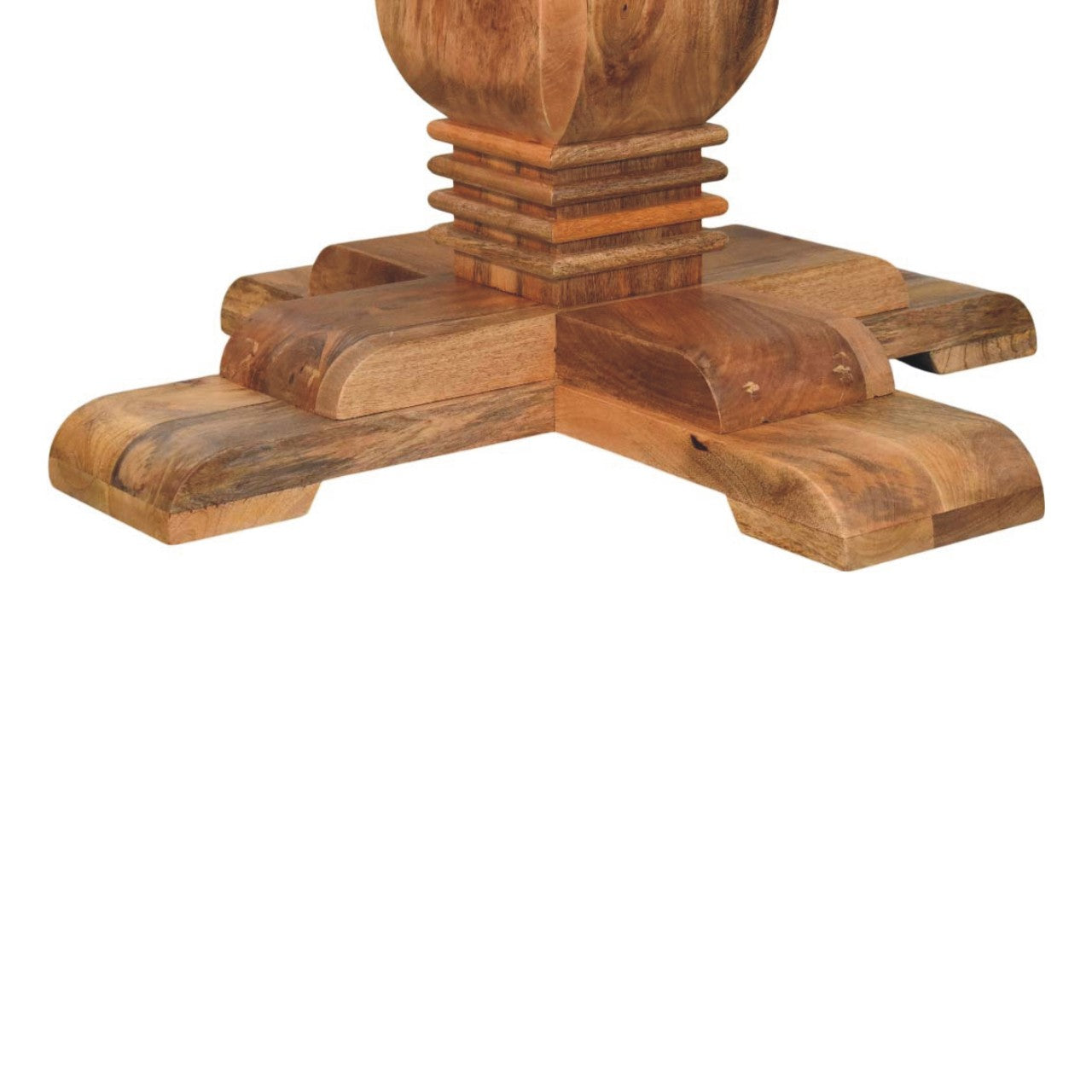 Valentina Round Dining Table – Solid Wood, Sculpted Pedestal Base