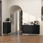 Freestanding Storage Cabinet With Adjustable Shelves | One Size | Black