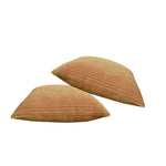 Ribbed Cushion Set, Velvet Fabric | Set of 2 | Mustard