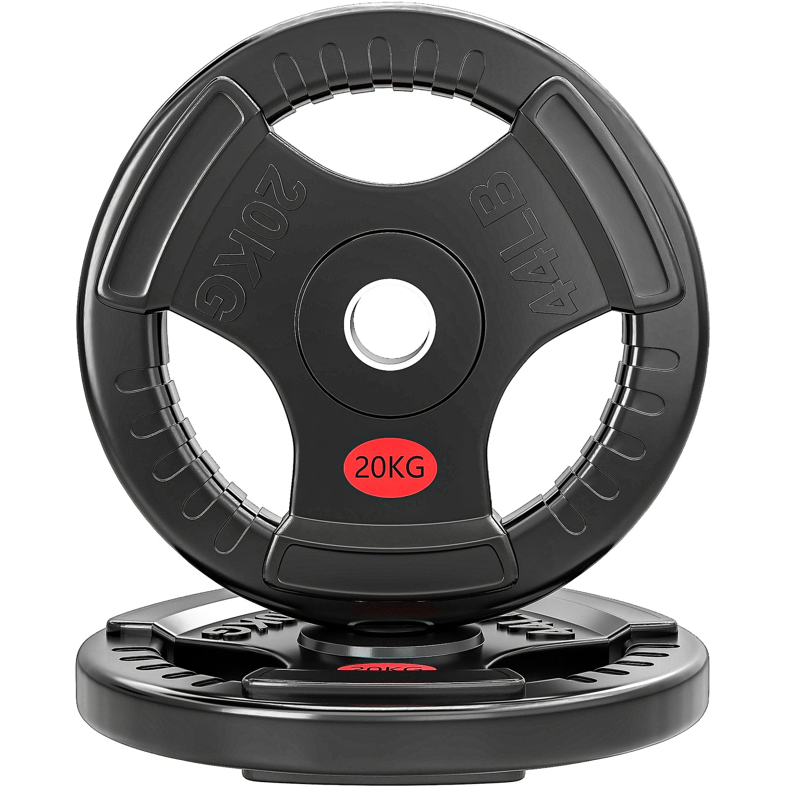 Olympic Weight Plate, Weight Plate Disc With Tri-grips | 20kg | Black