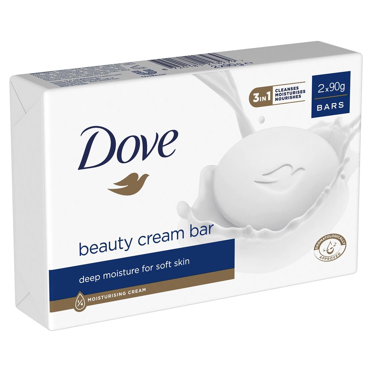 Original Beauty Cream Bar Deep Moisture For Soft And Smooth Skin, 2 X 90g