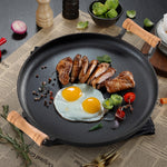 Living and Home 32cm Dia Dual-handle Round Cast Iron Skillet