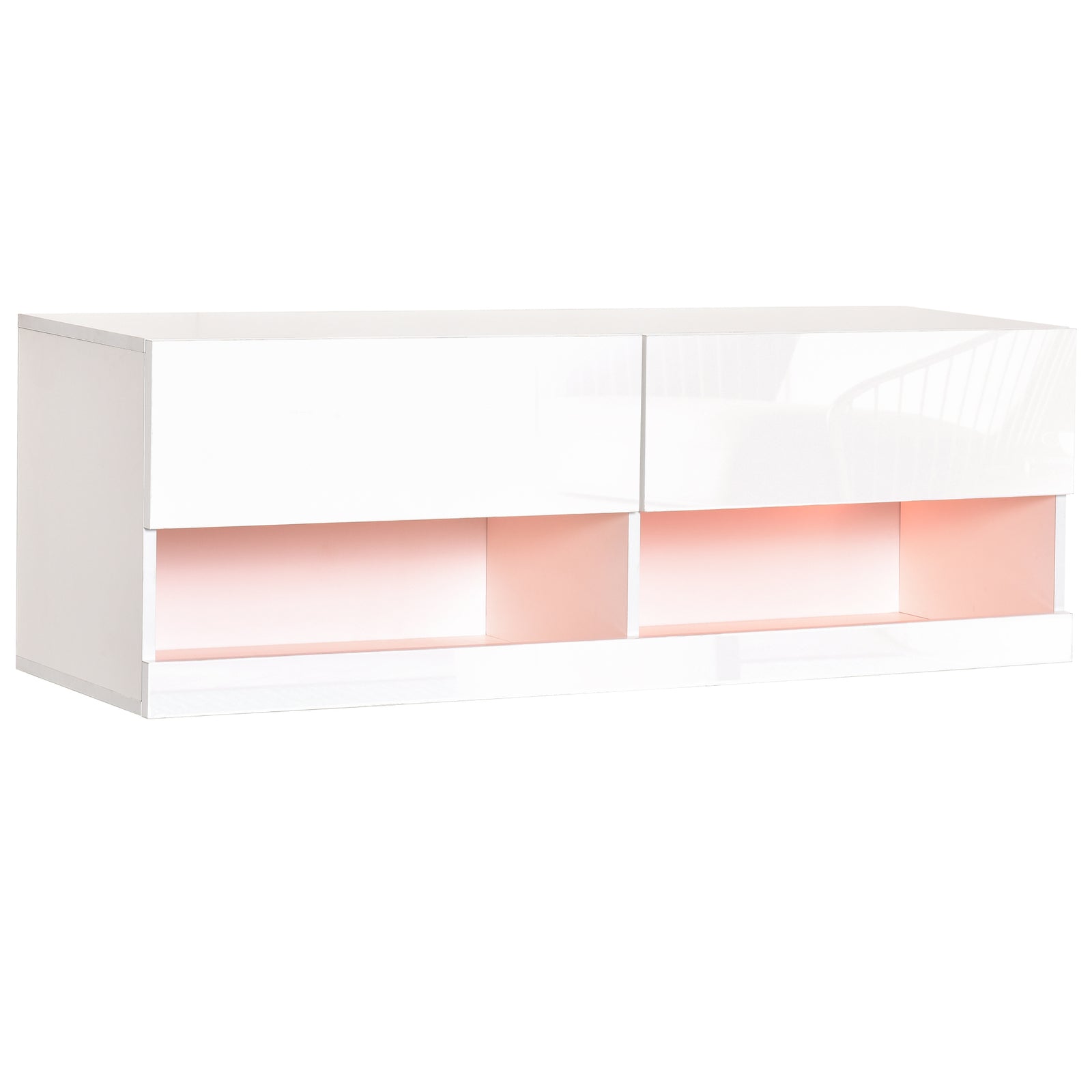 Wall Mount Tv Stand W/ Led Lights Storage