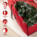 9ft Premium Xmas Tree Storage Bag Red Durable Zip Up Sack