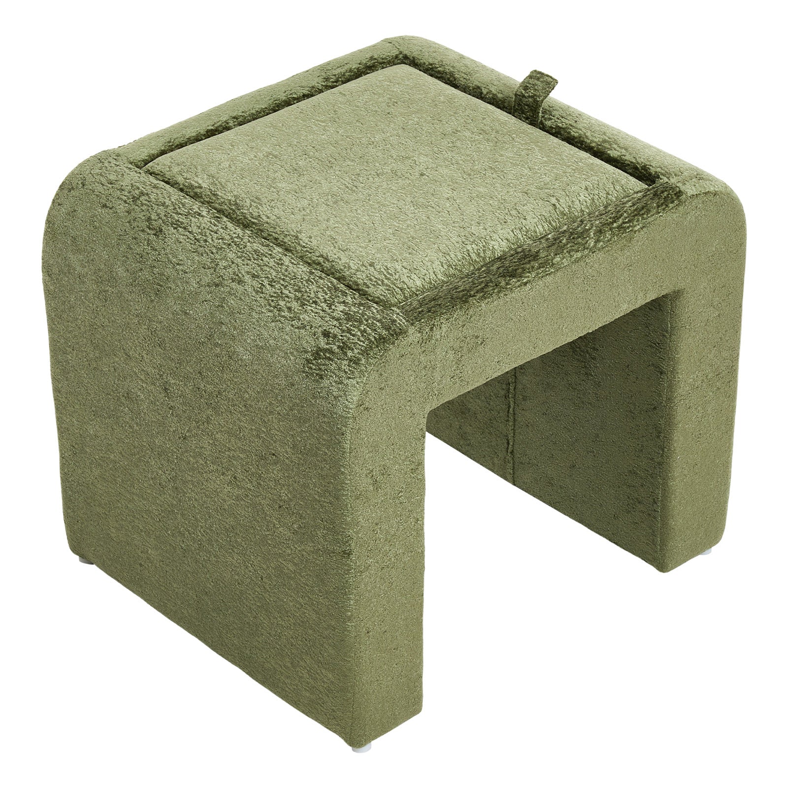 Modern Upholstered Footstool | Green