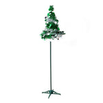 5ft Decorative Pop-up Artificial Tinsel Christmas Trees,green & White