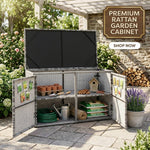 Outdoor Patio Storage Box – 2-tier Pe Rattan Deck Box With Top & Front Access, Weather-resistant | Light Grey