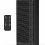17" Portable Electric Space Heater - Led Display - 12h Timer - Remote | One Size | Black