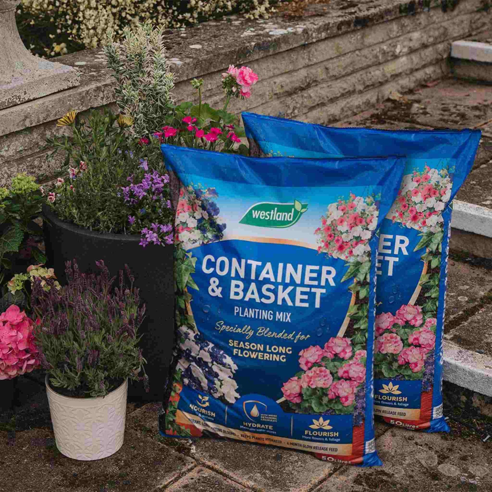 Container & Basket Planting Mix - Water Retaining, 6 Month Feed | 50l