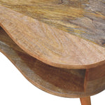 Solid Wood Oak-ish Wave Coffee Table