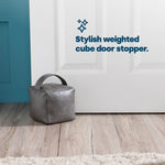 Faux Leather Weighted Door Stop | Grey