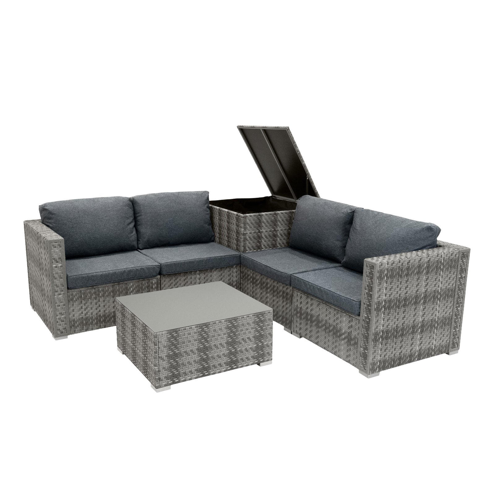 Rattan Modular 6 Piece Furniture Set | Grey