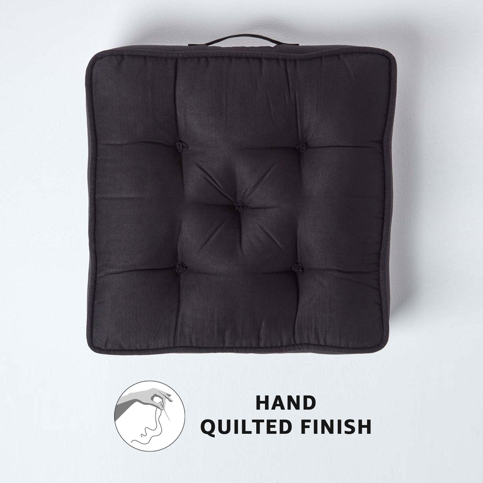 Faux Suede Armchair Booster Cushion | 50cm x 50cm | Black