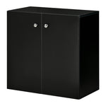 Freestanding Storage Cabinet Two Shelves Wooden Sideboard | One Size | Black