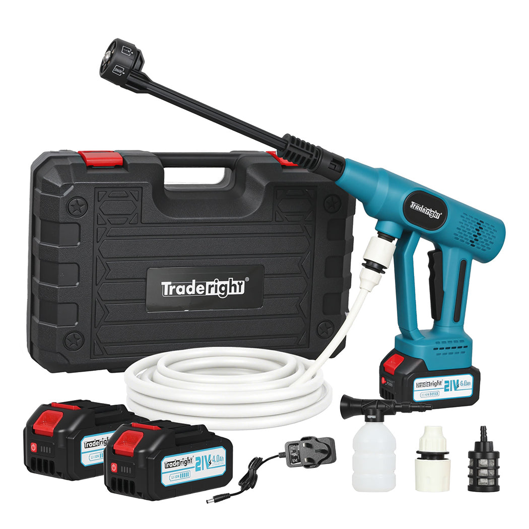 Cordless Pressure Washer 50bar/725psi Dual 4000mah  6-in-1 Nozzle Lcd | Blue