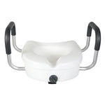 Raised Toilet Seat 12cm Riser With Adjustable Arms For Elderly Disabled | White