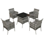 4 Seater Rattan Garden Set - Grey