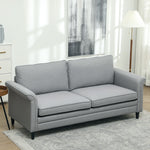 Modern 3 Seater Sofa For Living Room, Fabric Couch Settee | Grey