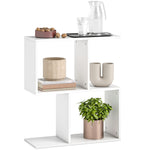Side Table, Narrow End Table With Storage Shelves | White