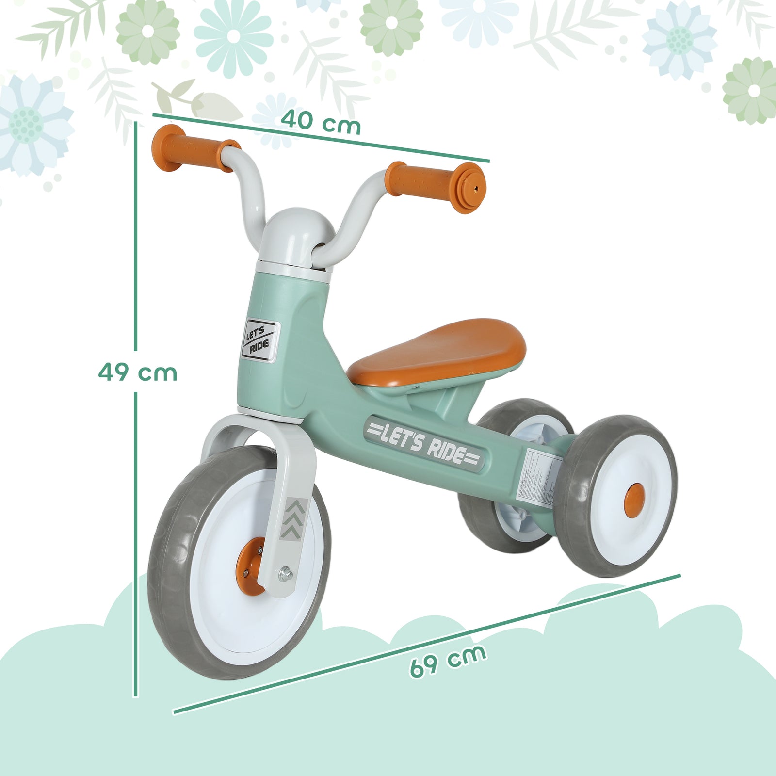 Baby Balance Bike With 3 Wheels For 12-36 Months | Green