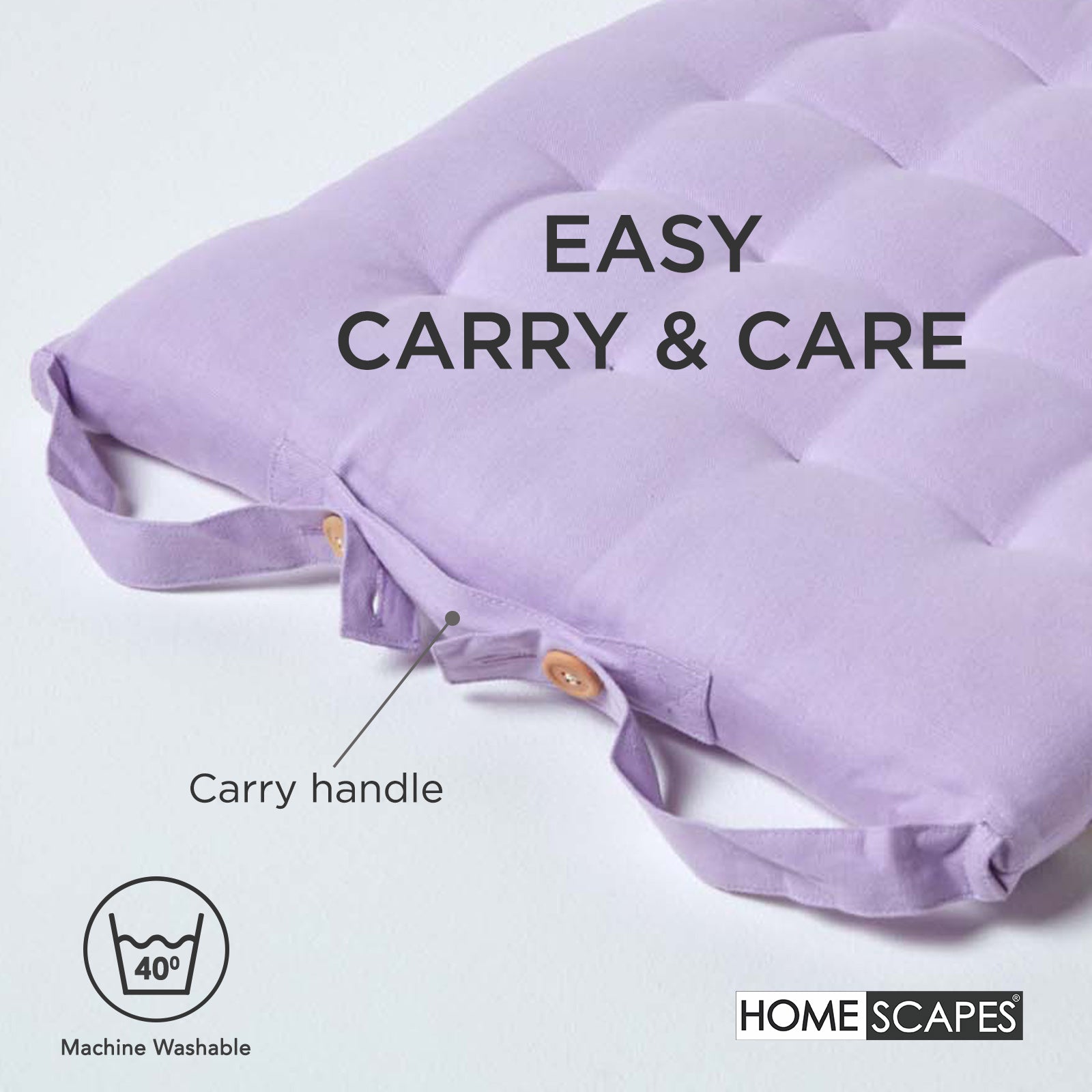 100% Cotton Seat Pads Plain Chair Cushions For Dining Room, Kitchen, Or Outdoor Garden Use | Set-of-1 | Mauve