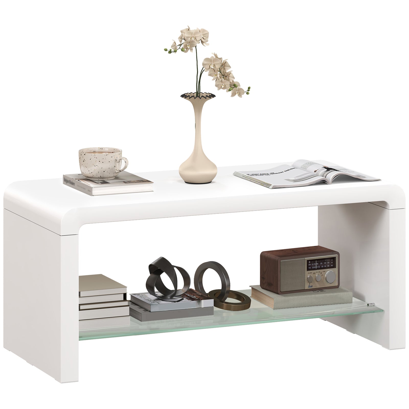 High Gloss Storage Coffee Table, Centre Table Living Room