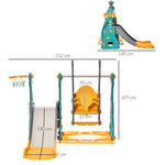 3-in-1 Kids Swing And Slide Set With Basketball Hoop Slide Swing