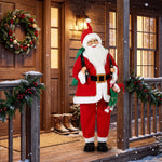 HOMCOM 4ft Christmas Singing Dancing Santa Claus With Sack, Hanging Elf