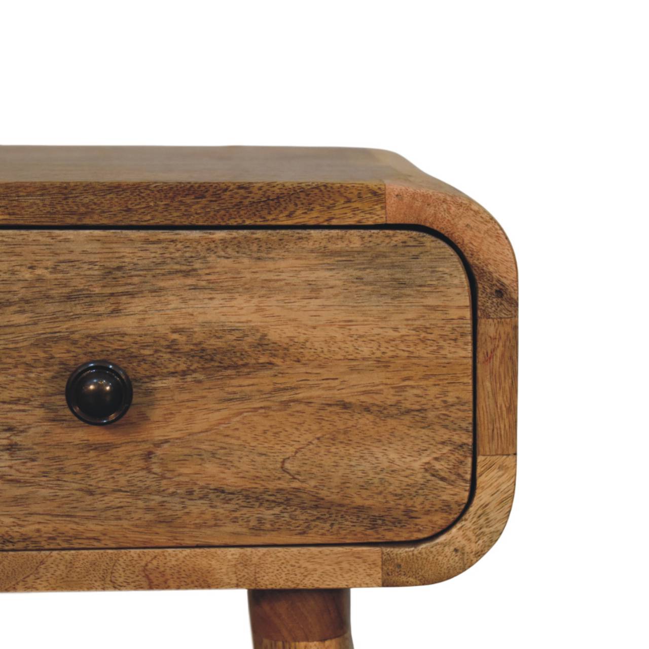 Solid Wood Avora Mini Oak-ish Nightstand With 1 Drawer