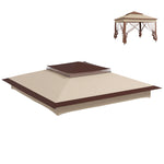 2-tier Gazebo Cover Replacement, 30+ Uv Protection | Beige