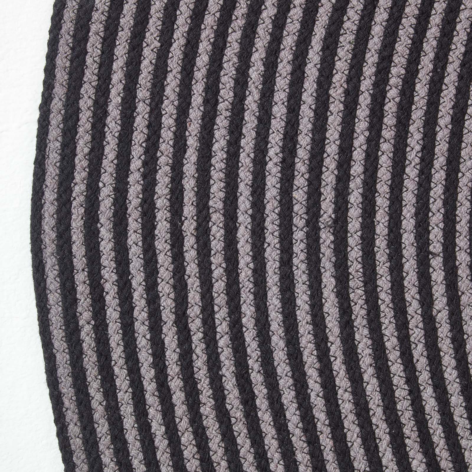 Handmade Woven Spiral Braided Rug | 120cm | Black & Grey