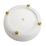 Rotating Round Spice Storage Rack Tray Turntable Kitchen Organizer | Small | Pearl White