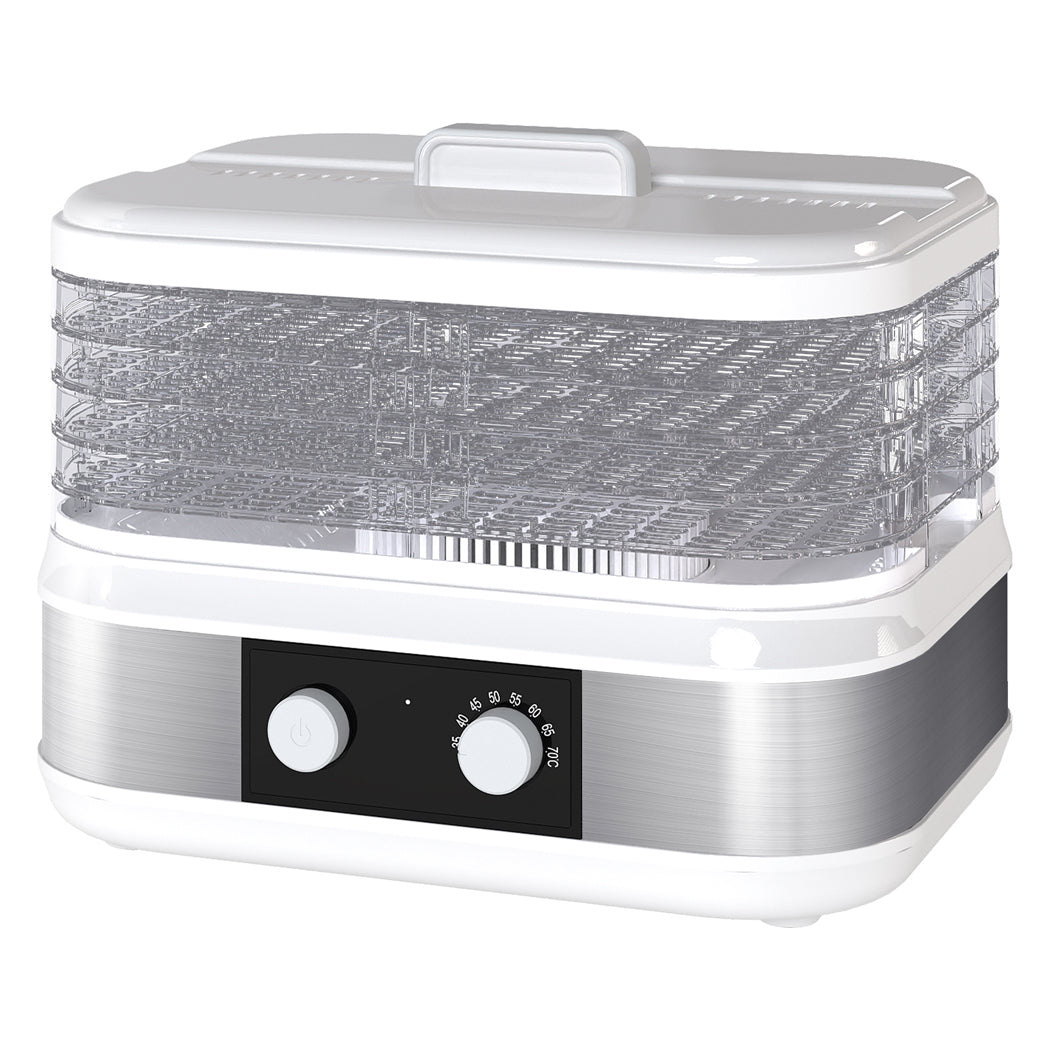 Spector 5 Tray Stainless Steel Food Dehydrator Jerky Fruit Vegetable Dryer White