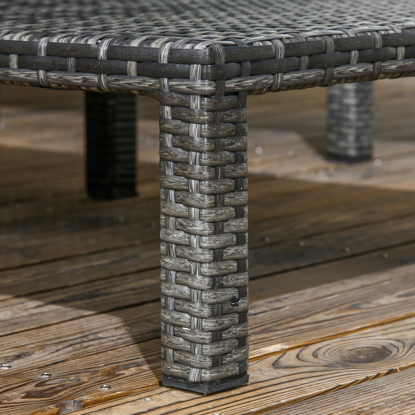 Set Of 2 Rattan Sun Loungers 5-level Adjustable | Dark Gray