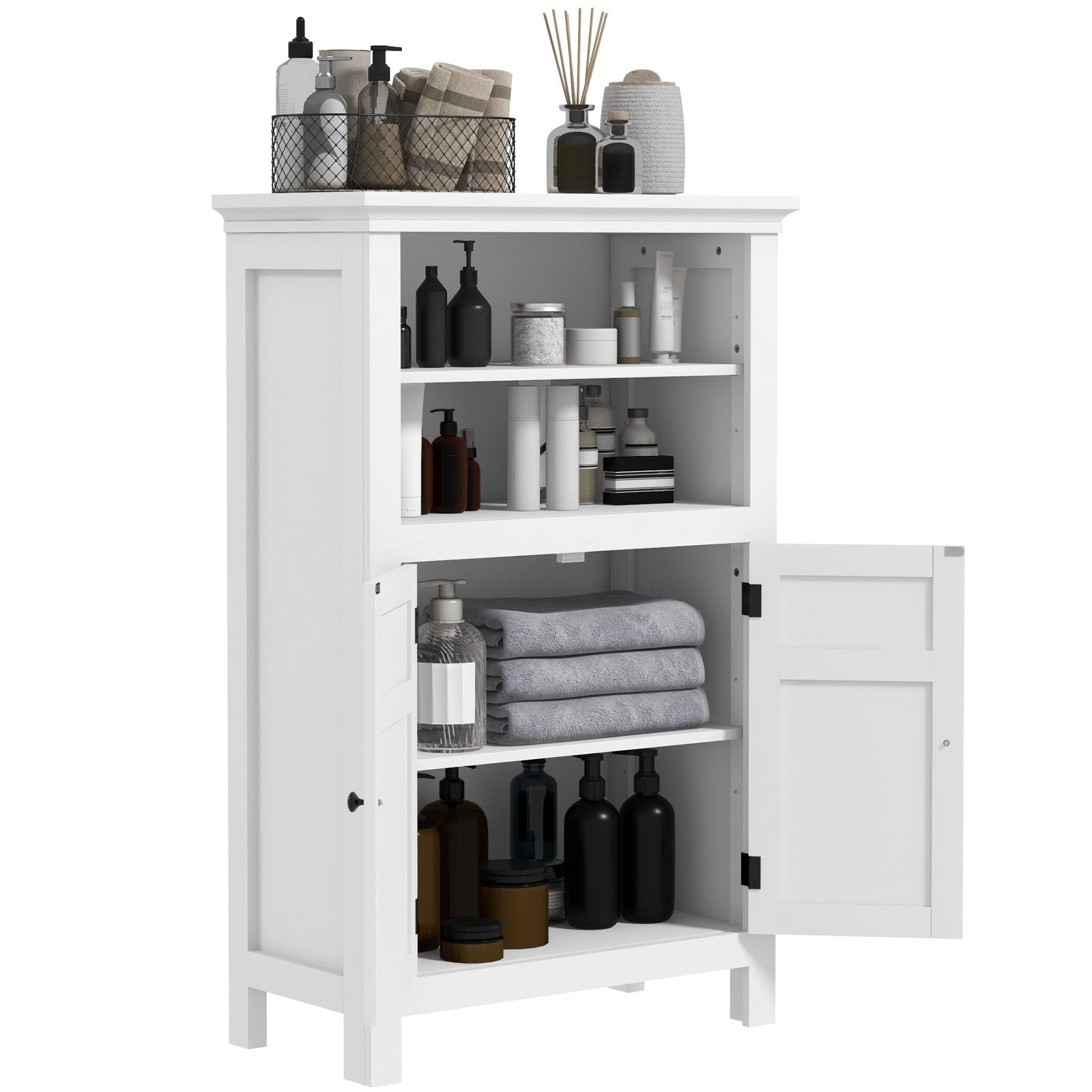 Modern Bathroom Storage Cabinet, White