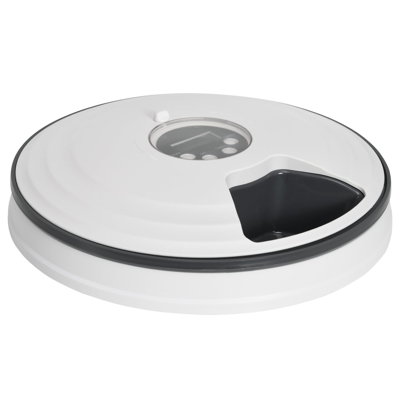 Pet Feeder W/ Digital Timer Six-meal Food Dispenser Trays White