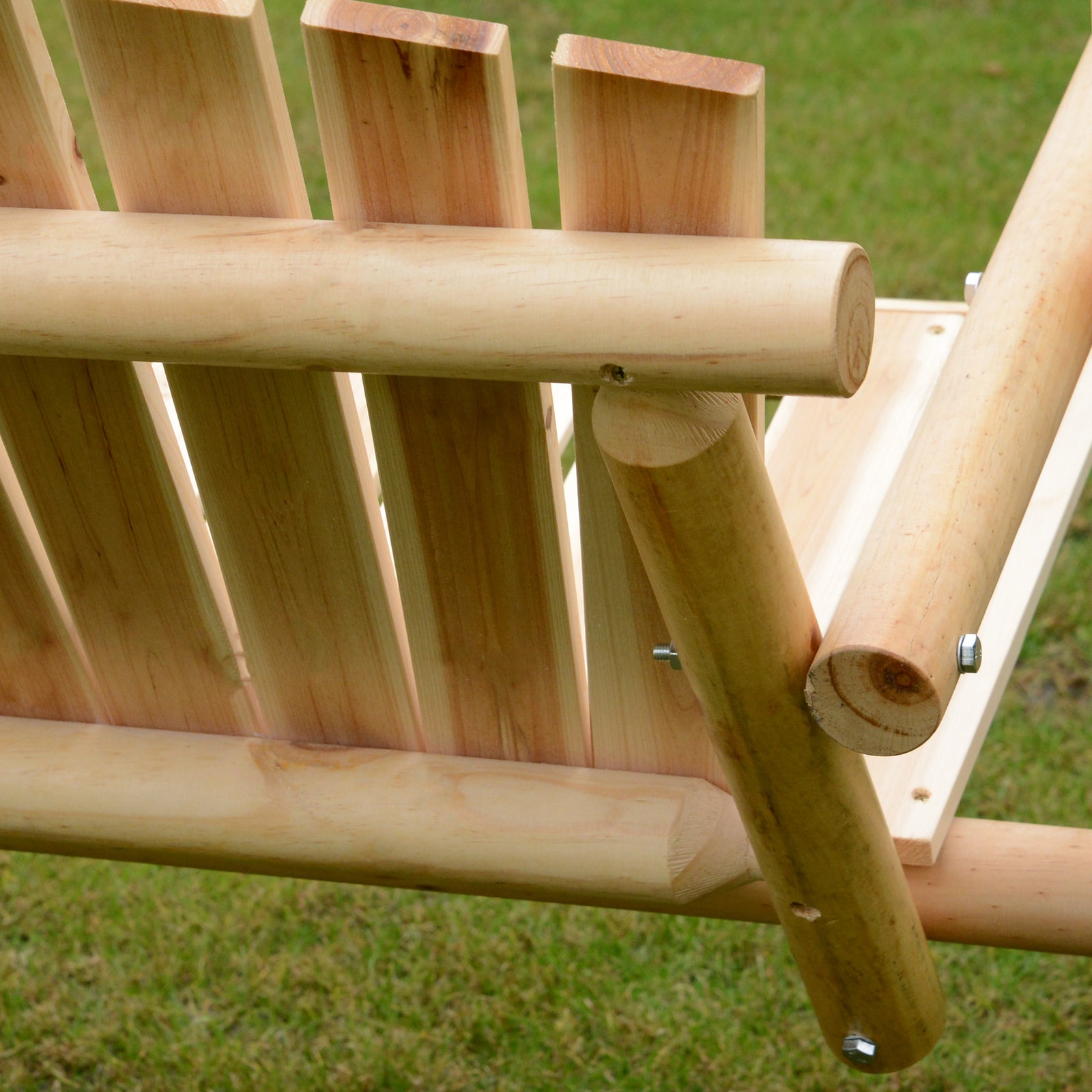 Outdoor 2 Seater Porch Swing Wooden Rustic Patio Bench