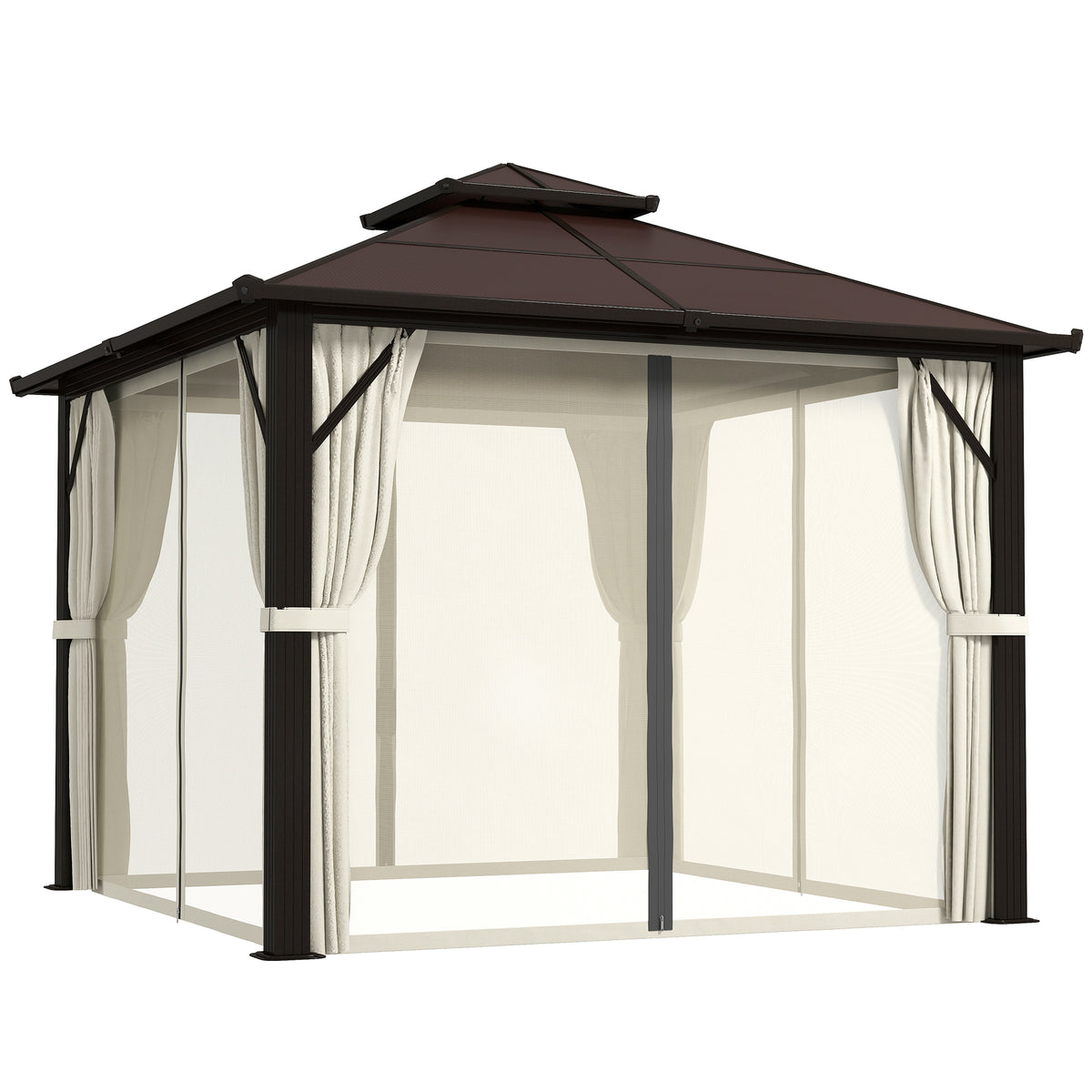 3x3m Hardtop Gazebo With Upf30+ Double Polycarbonate Roof