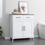 Freestanding Bathroom Cabinet With 2 Drawers 2 Doors