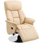 Adjustable Swivel Recliner With Footrest, Padded Arms | Beige