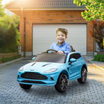 Aston Martin Dbx Licensed 12v Kids Ride On Car W/ 4 Suspension Wheels | Blue