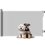 Pawhut Retractable Stair Gate, Dog Gate Extends Up To 140 Cm Wide, Grey