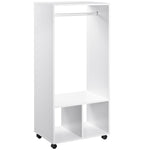 Open Wardrobe Clothes Rail Bedroom Clothes Storage Rod | One Size | White