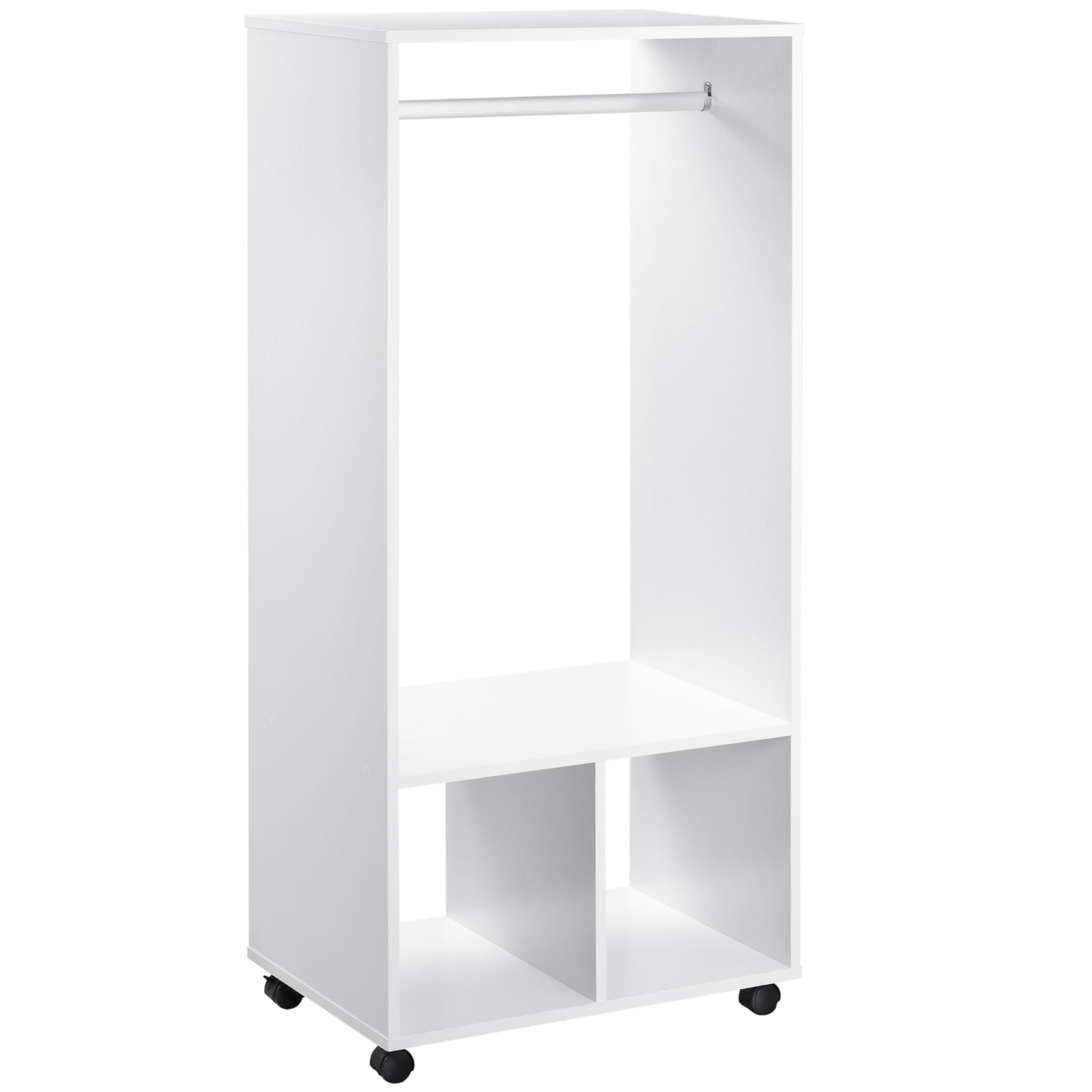 Open Wardrobe Clothes Rail Bedroom Clothes Storage Rod | One Size | White