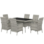 6 Seater Rattan Garden Furniture Set With Cushions | Gray