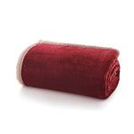 Blackbrook Ultrasoft Flannel Throw With Sherpa Back | 125cm x 150cm | Burgundy