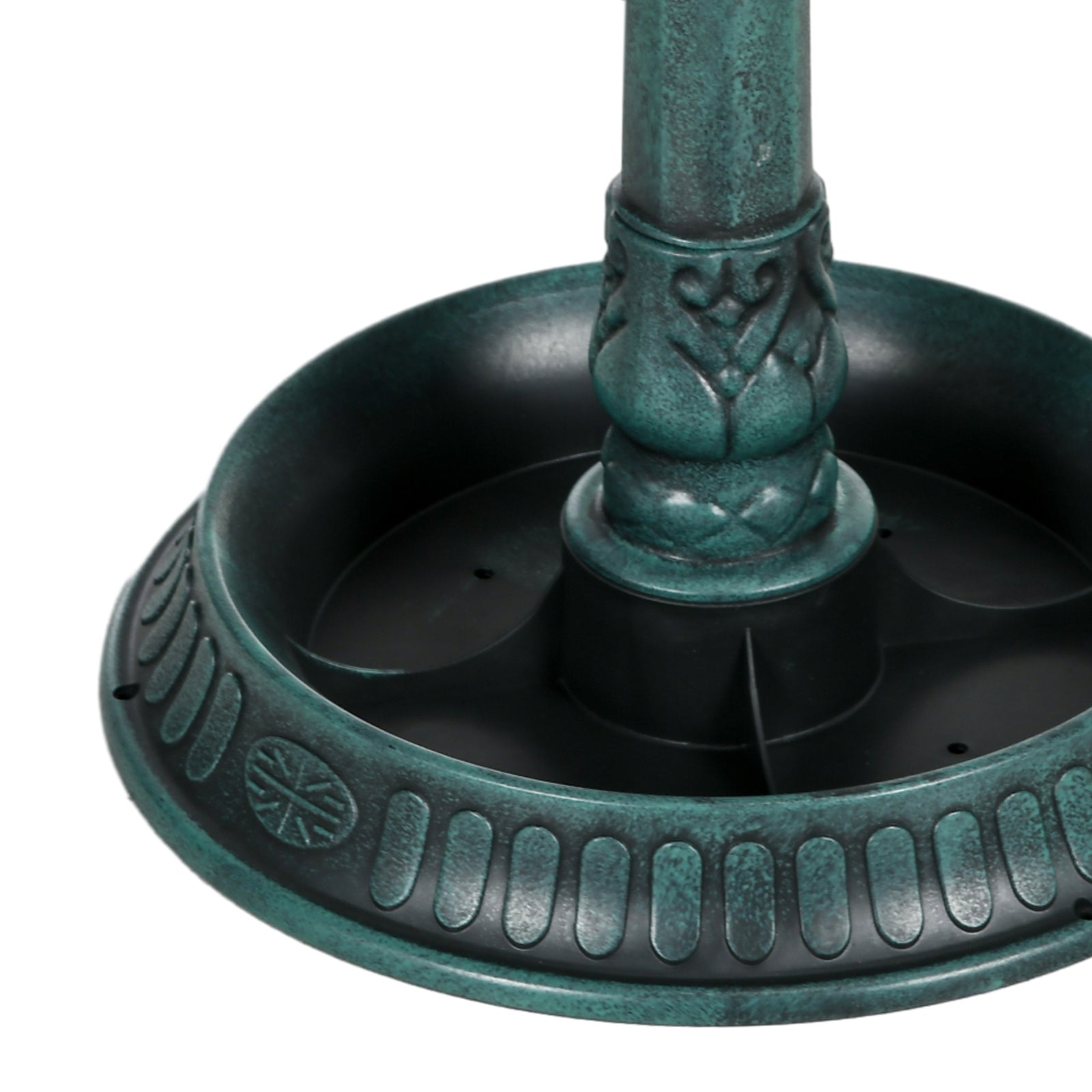 81cm Tall Bird Bath W/ 2 Decorative Birds For Garden | Green