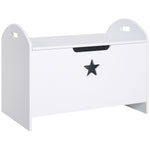 Kids Wooden Toy Children Box Storage Organizer Side Handle White