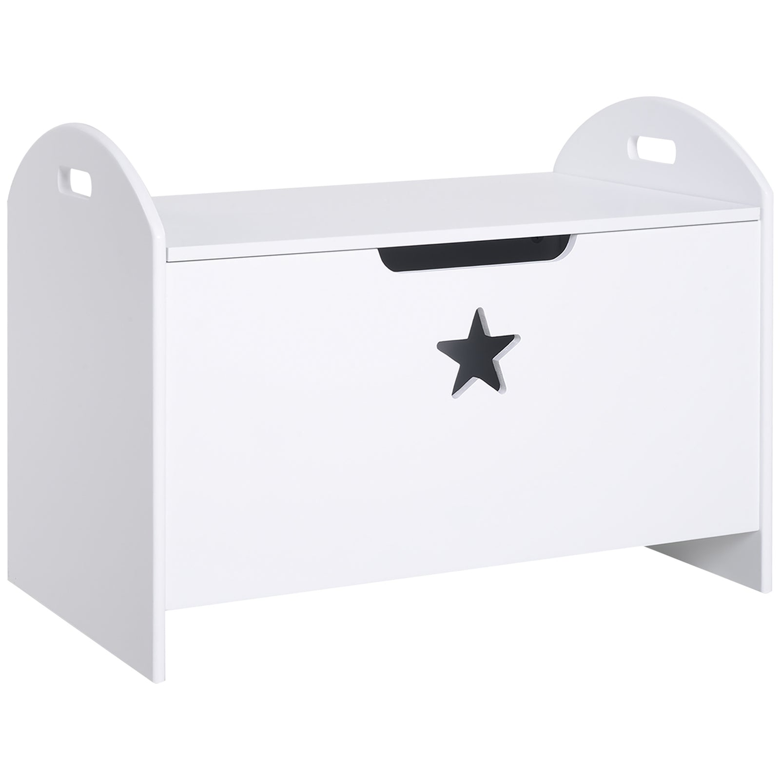 Kids Wooden Toy Children Box Storage Organizer Side Handle White